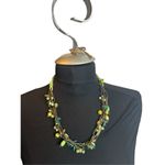 Multi strand green multi shaded statement necklace clover green chuncky necklace Photo 1