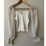 Willow + Root Willow Root Women's Ivory Smocked Puffer Sleeve Top Size S Photo 0