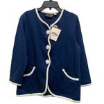 Bob Mackie  women’s Small Blue Church Career Office Work 3 Buttons Jacket Photo 0