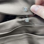 Bill Levkoff  Sz 20 Brown Satin Cocktail Dress Fit & Flare Big Bow Detail Pockets Photo 7