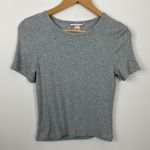 Victoria's Secret Grey Ribbed Knit Cropped Sleep T Shirt Short Sleeve Womens S Photo 0