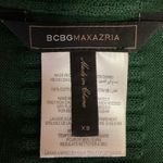 BCBGMAXAZRIA Green Open Front Knit Chiffon High-Low Hem Semi Sheer Cardigan XS Photo 3
