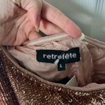 Retrofête Retrofete Sequins One Shoulder Bronze Velvet Waist Tie Ella Mini Dress L Photo 7