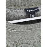 Torrid olive green sweatshirt with floral/skull embroidery Size 1(1X) NWT Photo 4