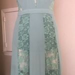 Sage green Rose Panel Lace Maxi Summer Dress Photo 2
