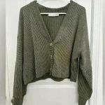 Altar'd State Altar’d State Aida Ribbed Button Down Olive Green Top Size M Photo 1