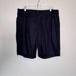 NYDJ  Black Linen Blend Chino Shorts Women’s 14 Modest Casual Beachy Breathable Photo 1