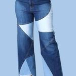 Vanberfia nwt stretchy patchwork style flared hem jeans! Blue Size undefined Photo 0