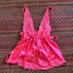 Victoria's Secret RETRO Y2K  HOT PINK SATIN LACE SEXY BABY DOLL TOP Photo 1