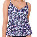 Swim Solution tiered one piece swimsuit Sz 10 Purple Photo 0