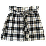 ZARA  Plaid Mini Skirt Wrap With Tie Black Tan Photo 4