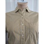 Brooks Brothers  Copper White Striped Long Sleeve Button Up Blouse Sz 10 Cotton Photo 5