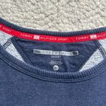 Tommy Hilfiger Sport logo blue cropped sweatshirt with thumb holes women size sm Photo 2