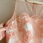 AQUA Peach Lace Floral Mesh Belted Party Dress, Tulle Cocktail Dress, Size 10 Photo 7