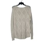 American Eagle  Open Knit Sweater‎ Size Small Cream Cotton Wool Stretch Blend Photo 8