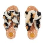Anthropologie 🆕 Leopard Animal Print Faux Fur Slippers Photo 0