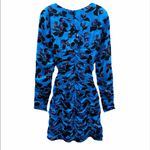 ZARA NWT DRAPED Floral Ruched PRINT DRESS Mid-blue Photo 6