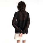 The Kooples  Paris Moon Dots Black Burnout Sheer Silk Blouse‎ Puff Sleeve Size 6 Photo 1