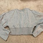 Urban Outfitters  Heather Gray Cropped, Ribbed Sweatshirt Photo 3