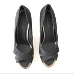 American Eagle Wedges Denim Blue Brown Heels 10 Photo 3