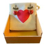 Red Heart And Bow Drop Earrings With Gift Box NEW Photo 1