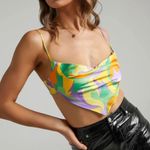 We Wore What NWT Save By The Belt Scarf Cowl Neck Cropped Top Sz L Photo 4