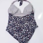 Zingara Cheetah Print Halter One Piece Swimsuit Black Size M Photo 6