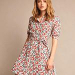 NWOT Boden Ada Double Cloth Cotton Floral Shirt Dress Size 8 Knee Length Photo 0