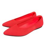 VIVAIA Pointed Toe Ballet Flats Aria 5 Ruby Red Slip On Shoes‎ Womens 36.5 US 6 Photo 0