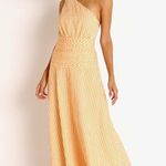 NWOT Peony One Shoulder Gingham Orange & White Midi Dress Mandarin Sz L Size L Photo 0