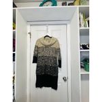 Studio One New York Woman’s Size L Black Tan Cable Knit Sweater Dress Cow Neck Size L Photo 1