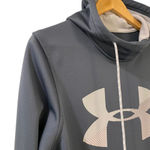 Under Armour Hoodie Sweatshirt Womens Size Small Gray Sweater Pull Over Blue Photo 3