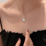 925 Silver Plated Opal Pendant Necklace for Women Photo 0