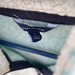 Nautica  Mint and Navy Fleece Lined Sweater Jacket Photo 3