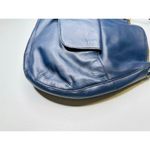 LAUREN RALPH LAUREN Navy Blue Front Pocket Leather Hobo Bag Purse Photo 12