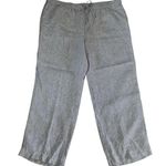 Talbots Plus Size 20W 20 Striped Linen Wide Leg Pants Nautical Pockets Blue Photo 0