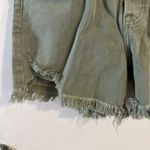 Women's Willow Boutique x Risen Distressed Large‎ High Rise Olive Denim Short Green Photo 4
