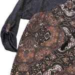 Gloria Vanderbilt  top blouse shirt boho 2X black brown gray lace Photo 2