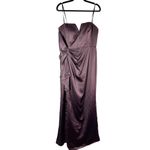 Aidan Mattox Cascading Ruffle Strapless Gown Size US 12 Raisin Photo 1