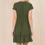 NWT Dokotoo Women Olive Green Short Sleeve V Photo 1