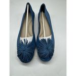 NWB The Flexx Aurora Pom Pom Blue Denim Leather Slip On Flats Womens Size 7.5 M Photo 3
