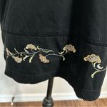 Unik Black Floral Embellished Short Sleeve Blouse Size L Photo 4