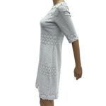 Julia Jordan  White Black Textured Scalloped Hem Half Sleeve Zip Back Dress Sz 6 Photo 4