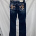 Miss Me Chloe Dark Indigo Boot Cut Jeans Wo size 29 bold stitching silver accent Photo 12