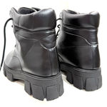 Wild Diva  Lounge Black Lace Up Lugged Boots, Size 8.5 Photo 4