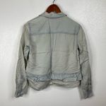 Club Monaco  Ruffle Bottom Long Sleeve Chambray Top Size Xsmall Photo 1