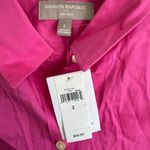 Banana Republic NWT Pink Non Iron Button Down Blouse Womens 2 Career Barbie Photo 3