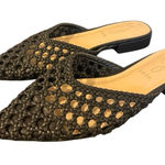 Joie  Behold black leather woven mule flats size 6.5 Photo 0