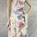 Vintage 70s/80s Chiffon Rose Print Floral Wrap Dress XS Multi Photo 0