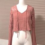 Forever 21 NWOT lace inset long sleeve crop top Photo 0
